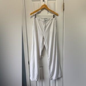 ALL THINGS GOLDEN Women's‎ White Linen Blend Trousers Pants Size M